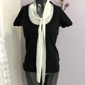 Short sleeve one piece sweater color black